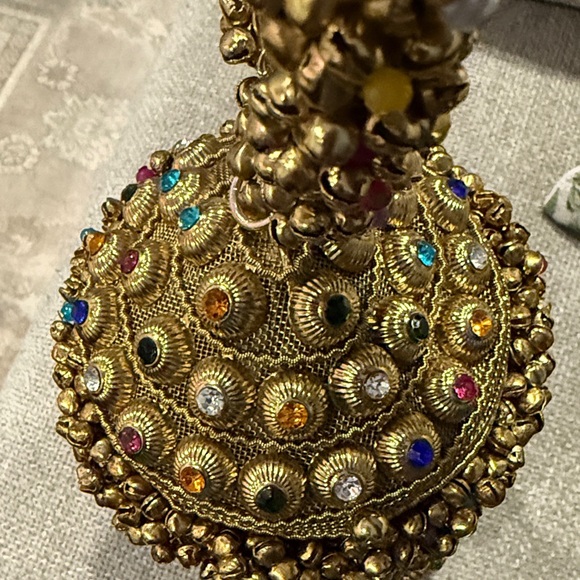 New Ramla Gold and Multicolor Beaded Women's bag - Picture 5 of 7